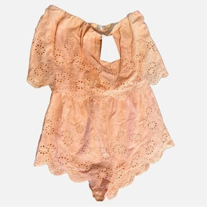 Verte Strapless Peach Romper‎ NWT
